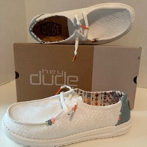 Hey Dude Women’s White and Gray Sneakers Brand New, never worn!